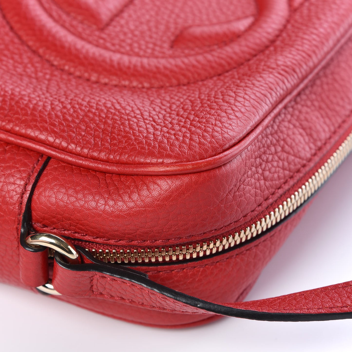 Pebbled Calfskin Small Soho Disco Bag Tabasco Red