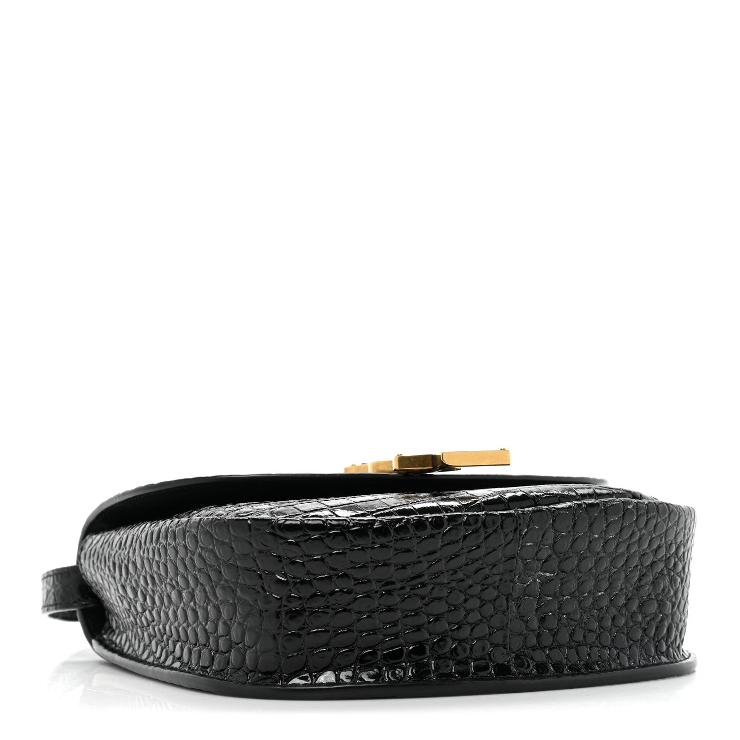 Saint Laurent Crocodile Embossed Calfskin Small Kaia Satchel Black 5 of 11