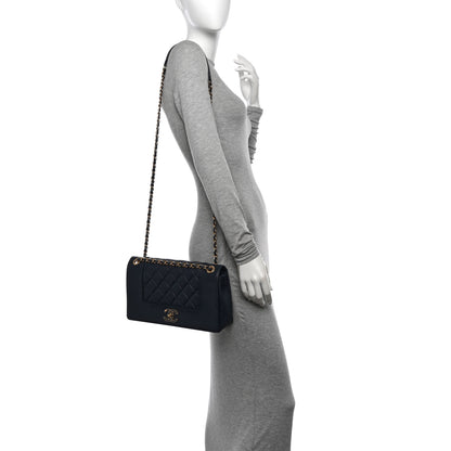 Chanel Sheepskin Quilted Vintage Mademoiselle Flap Navy 3 of 14