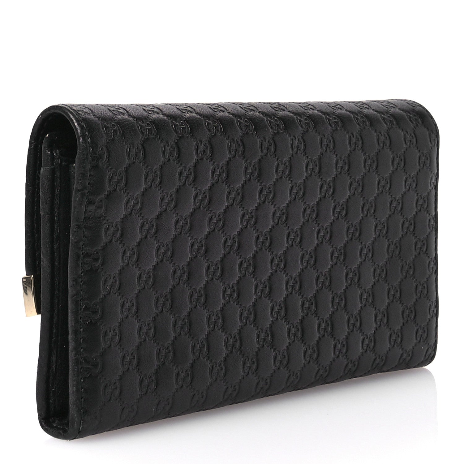 Gucci Soft Microguccissma Dice Continental Flap Wallet Black 3 of 7