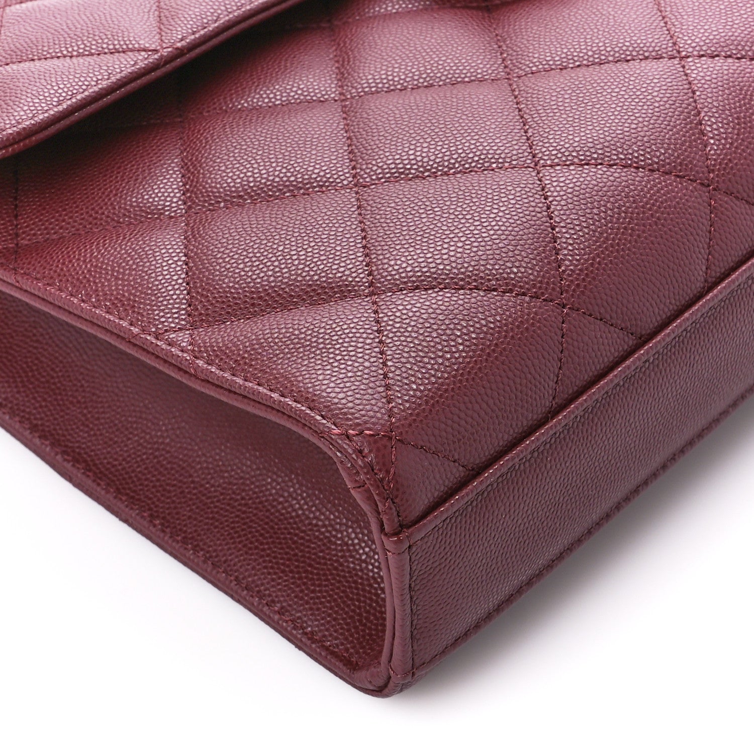Chanel Caviar Quilted Large Top Handle Flap Burgundy 9 of 10