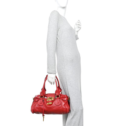 Chloe Calfskin Medium Paddington Satchel Red 2 of 9