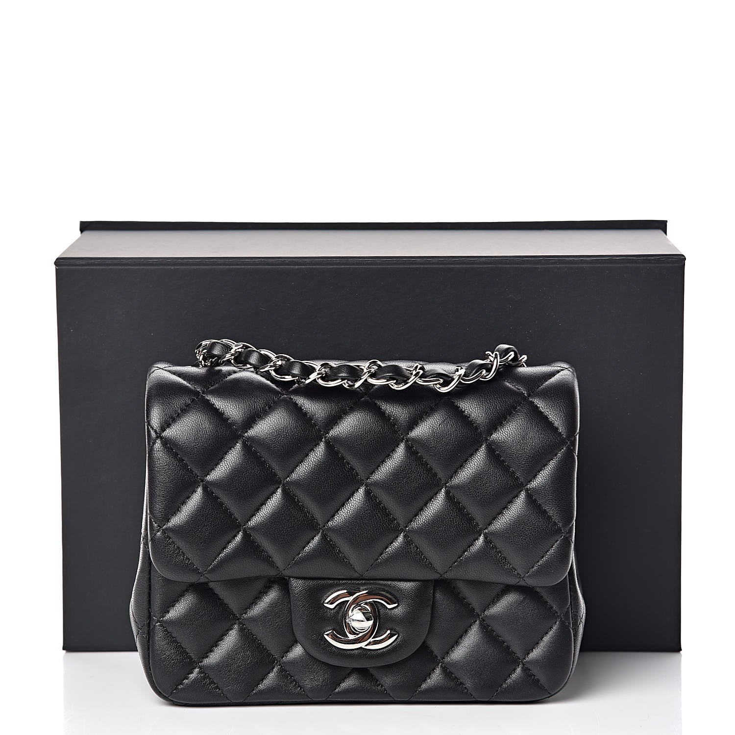 Chanel Lambskin Quilted Mini Square Flap Black 11 of 11