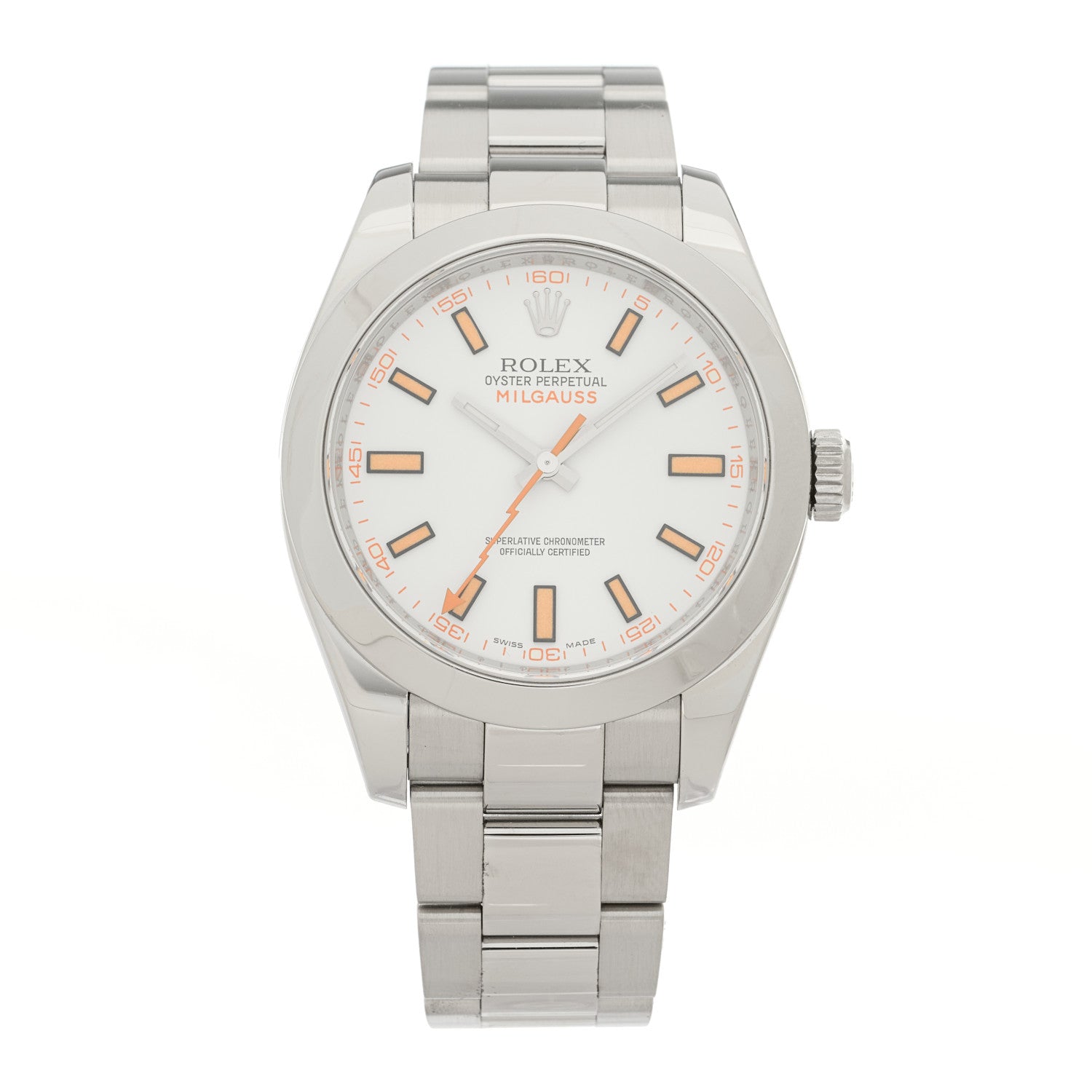 Rolex Stainless Steel 40mm Oyster Perpetual Milgauss Watch  White 116400 1 of 4