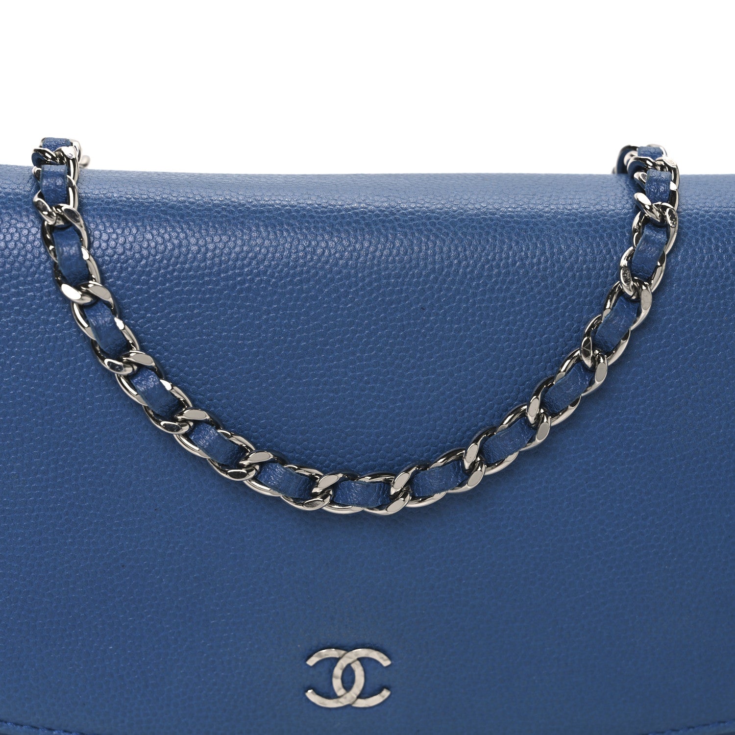 Chanel Caviar Sevruga Wallet on Chain WOC Blue 9 of 11