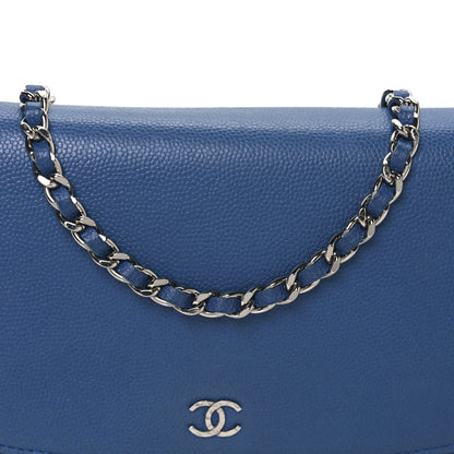 Chanel Caviar Sevruga Wallet on Chain WOC Blue 9 of 11
