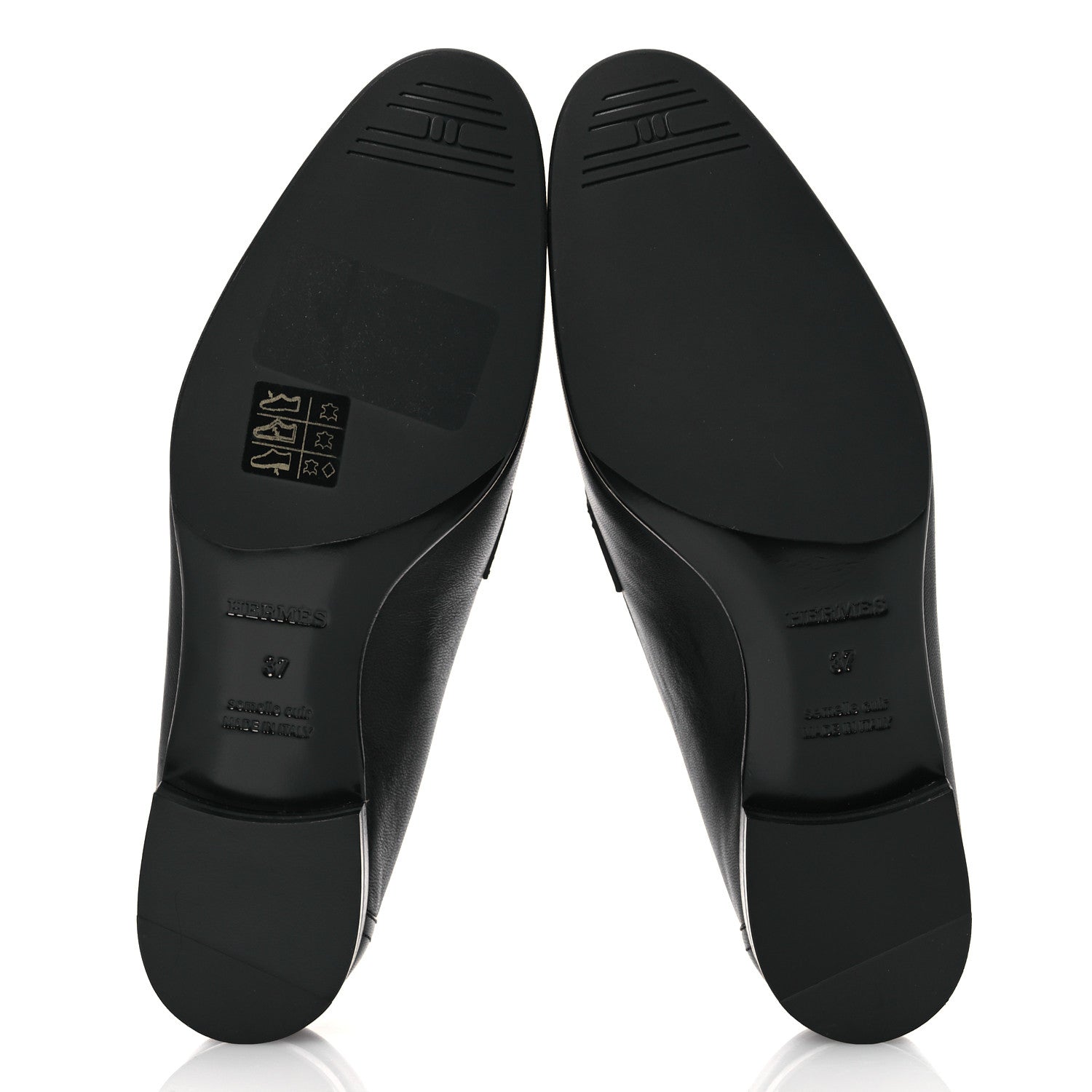 Hermes Goatskin Womens Paris Loafers 37 Black 7 of 12