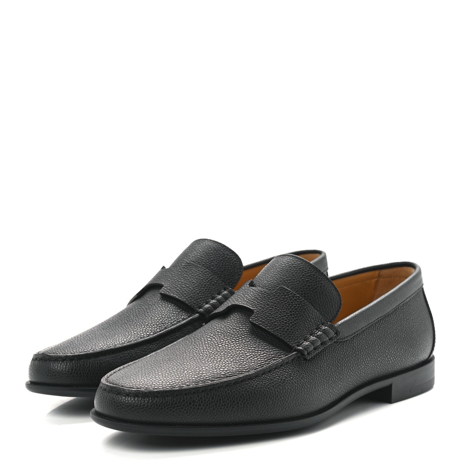 Hermes Grained Calfskin Mens Duke Loafer 43 Black 3 of 9