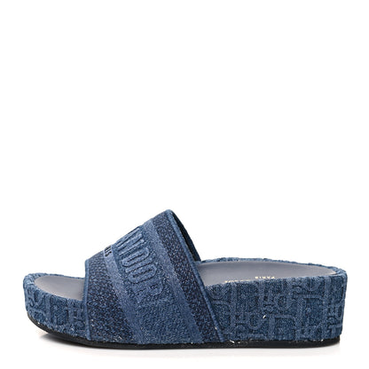 Christian Dior Oblique Denim D-Way Platform Sandal 36 Blue 1 of 9
