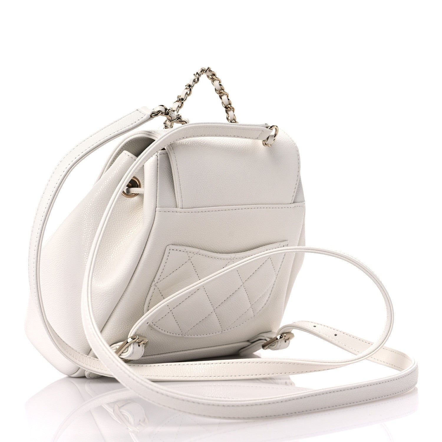Chanel Caviar Quilted Mini Business Affinity Backpack White 3 of 10