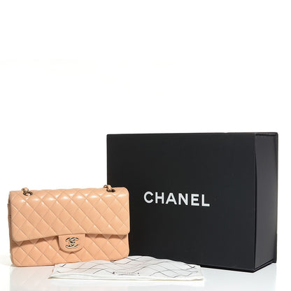 Chanel Lambskin Quilted Medium Double Flap Beige 10 of 10