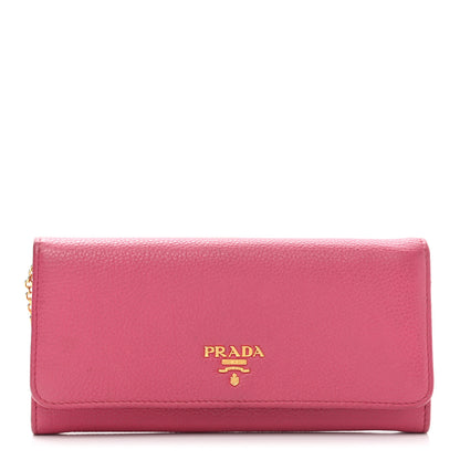 Prada Vitello Phenix Continental Flap Wallet Peonia 3 of 9