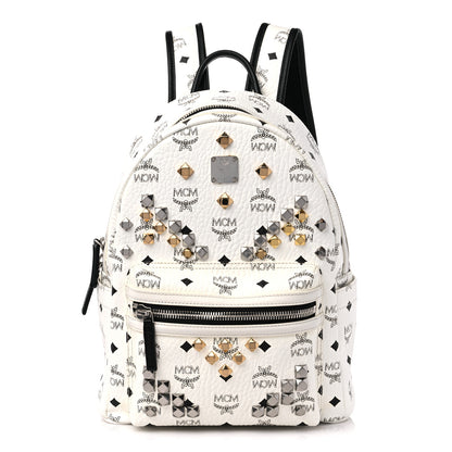 MCM Visetos Studded Small Stark M Backpack White 1 of 9