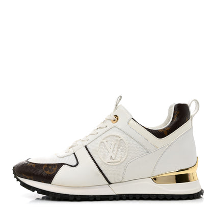 Louis Vuitton Calfskin Monogram Run Away Sneakers 37.5 White 1 of 9