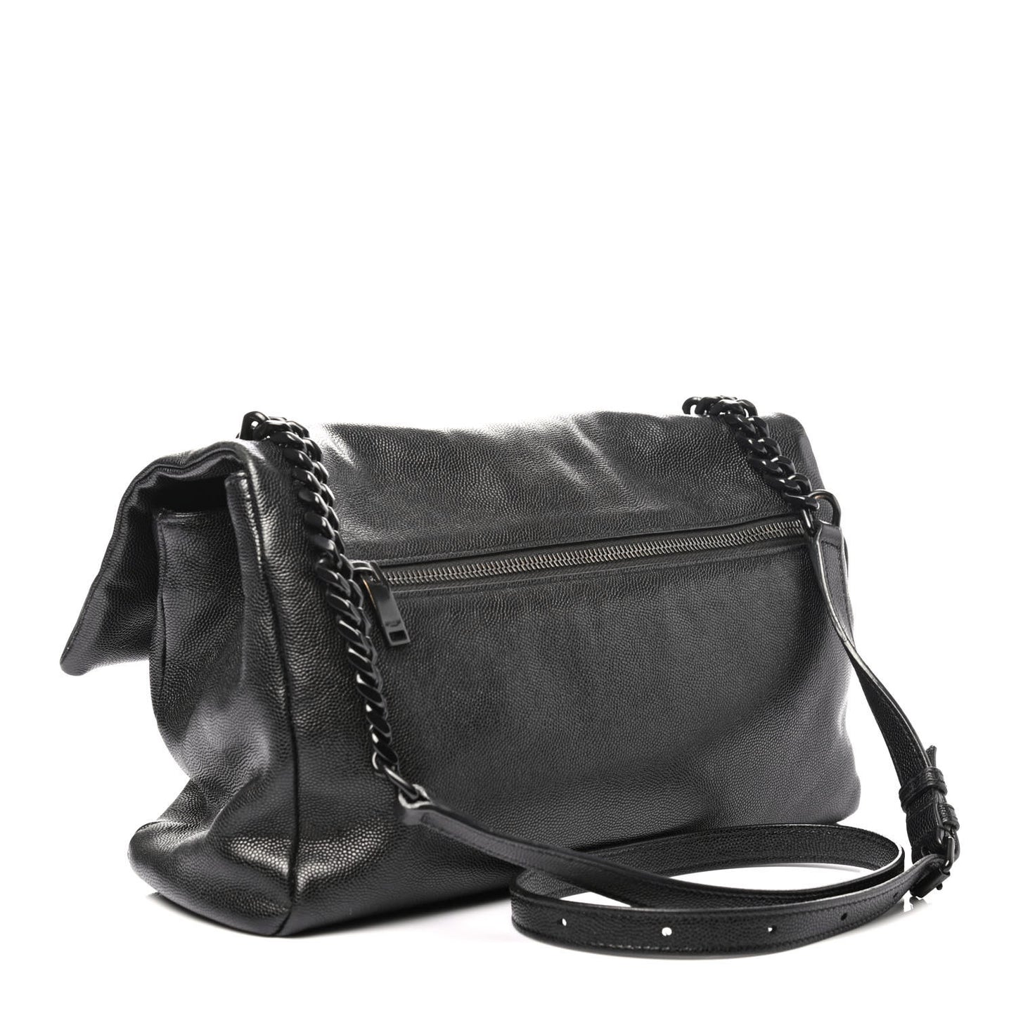 Grain De Poudre Medium West Hollywood Monogram Fold-Over Black