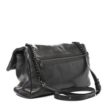 Saint Laurent Grain De Poudre Medium West Hollywood Monogram Fold-Over Black 2 of 4