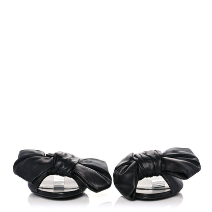 Balenciaga Calfskin Square Bow Slide Sandals 38 Black 2 of 10