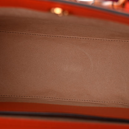 Gucci Textured Dollar Calfskin Web Small Diana Tote Bag Deep Orange Spicy Cyclamin 5 of 10