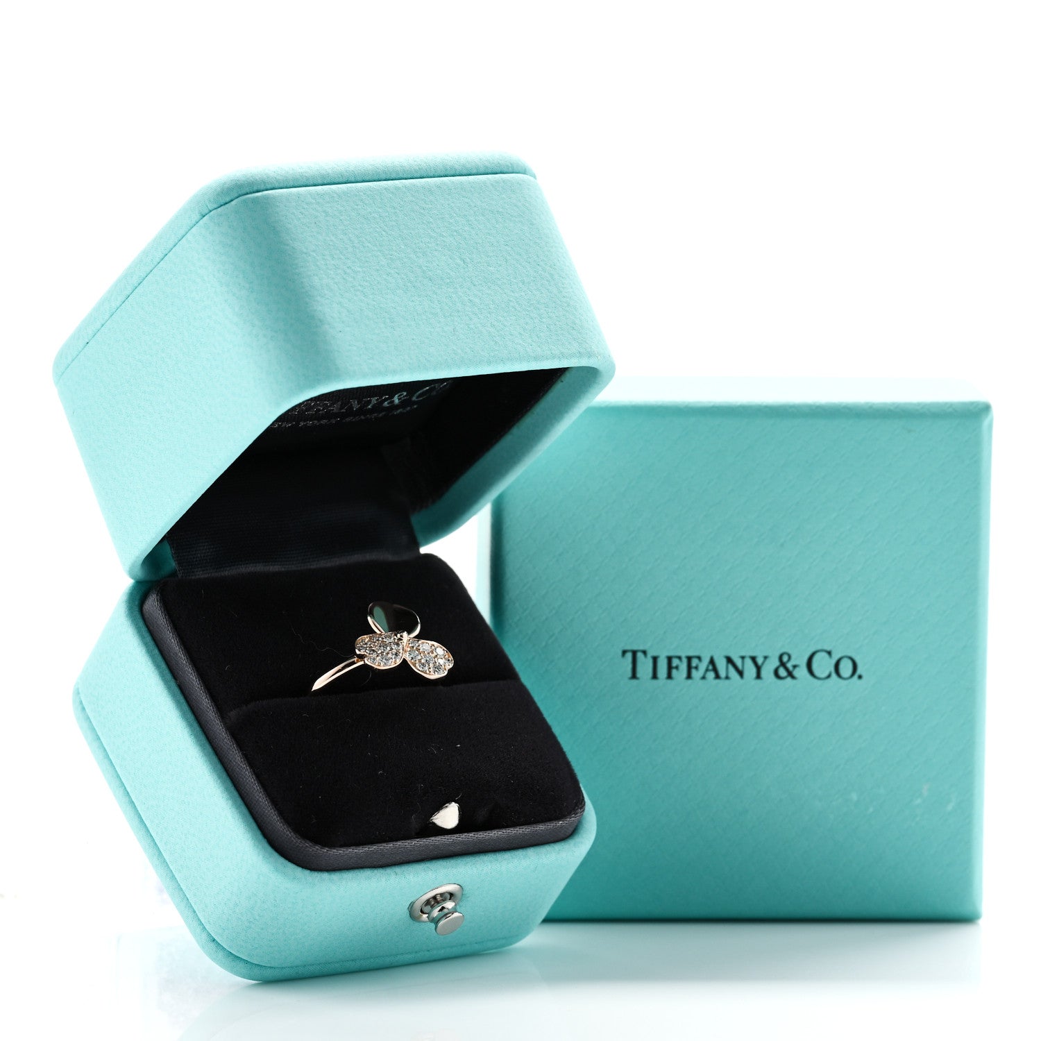 Tiffany 18K Rose Gold Diamond Paper Flowers Ring 49 5 6 of 6