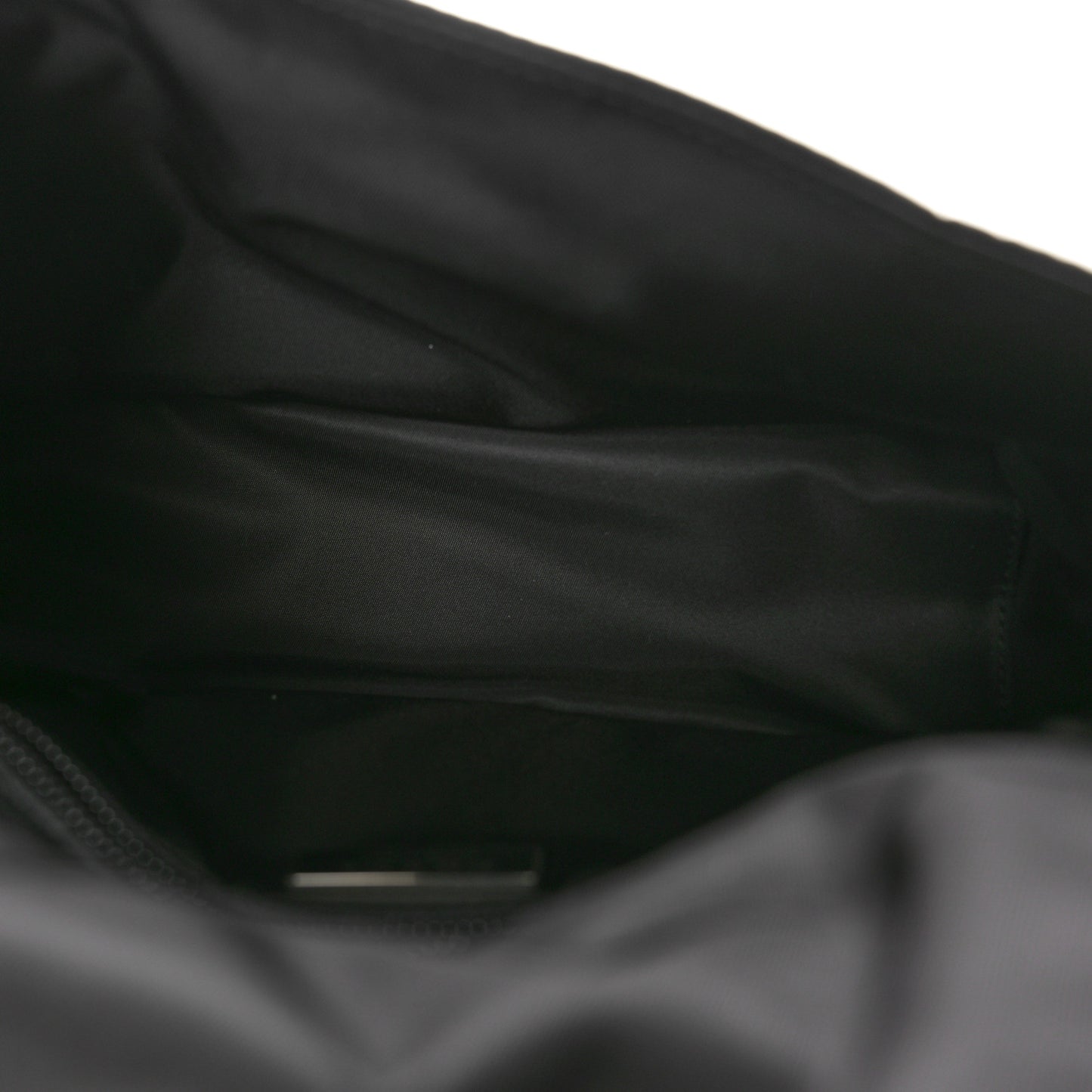 Re-Nylon Vitello Padded Small Flap Shoulder Bag Black