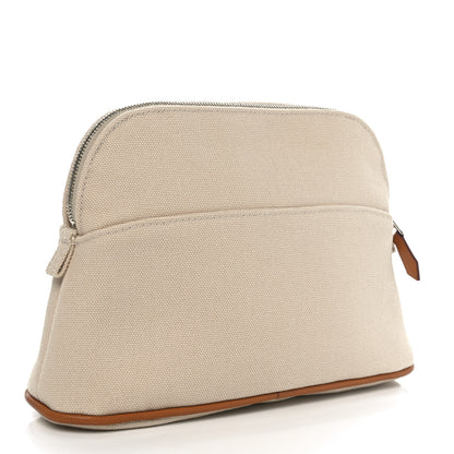 Hermes Cotton Canvas Mini Bolide Travel Cosmetic Pouch Naturel 3 of 9