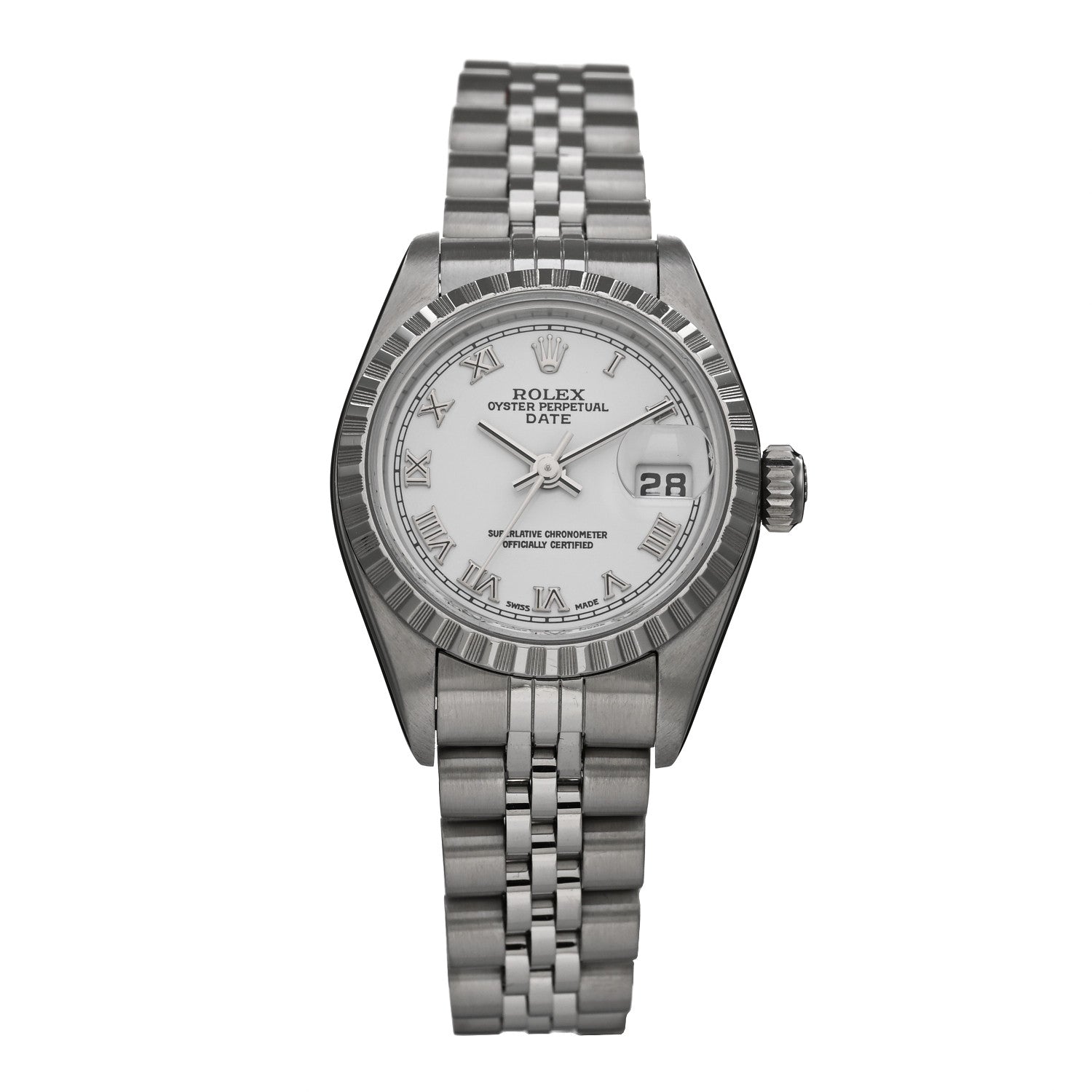 Rolex Stainless Steel 26mm Oyster Perpetual Datejust Watch White Roman 79240 1 of 4