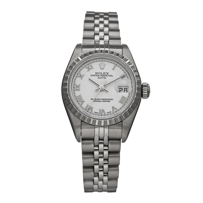 Rolex Stainless Steel 26mm Oyster Perpetual Datejust Watch White Roman 79240 1 of 4
