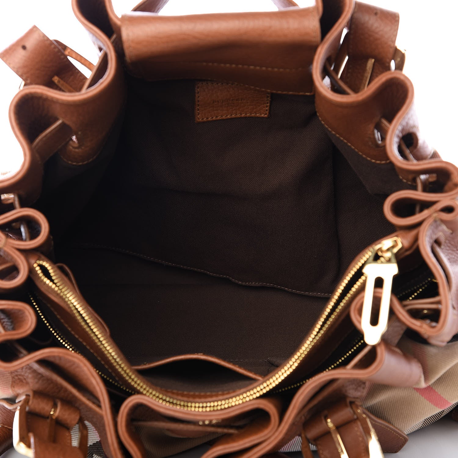 Burberry House Check Buckle Tote Dark Tan 4 of 8