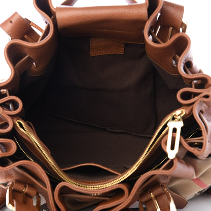 Burberry House Check Buckle Tote Dark Tan 4 of 8