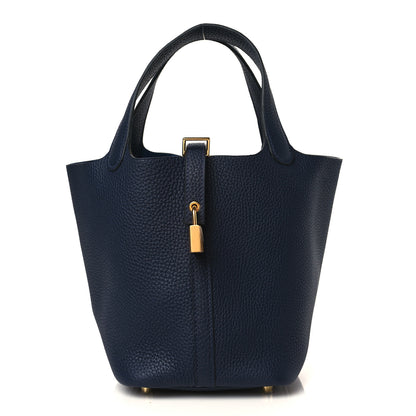 Hermes Taurillon Clemence Picotin Lock 18 PM Bleu Nuit 1 of 10
