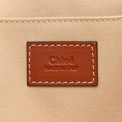 Chloe Cotton Calfskin Medium Woody Ribbon Tote White Brown 6 of 12