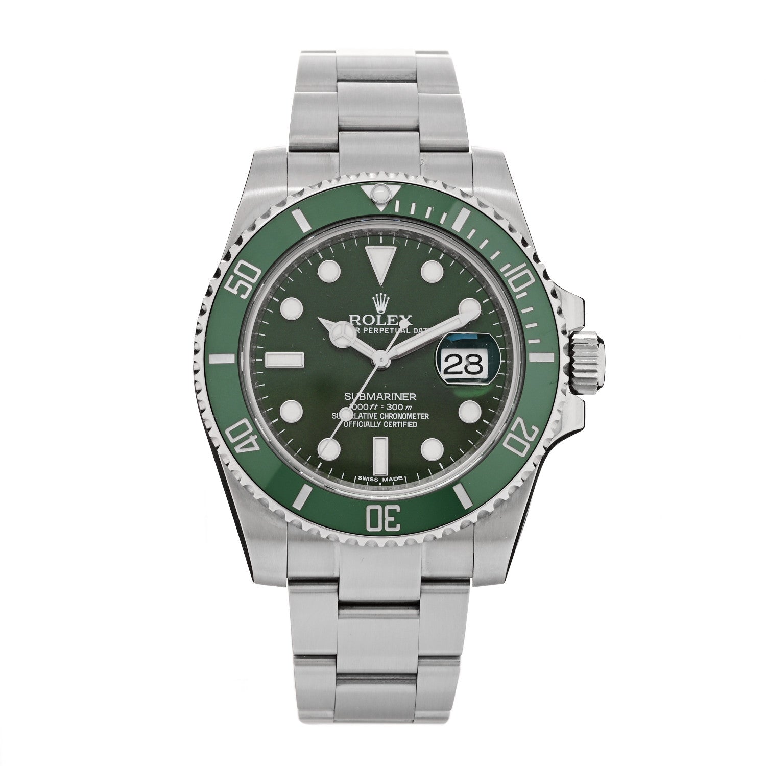 Rolex Stainless Steel 40mm Oyster Perpetual Submariner Date Hulk Watch Green 116610LV 1 of 4