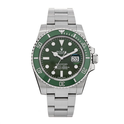 Rolex Stainless Steel 40mm Oyster Perpetual Submariner Date Hulk Watch Green 116610LV 1 of 4