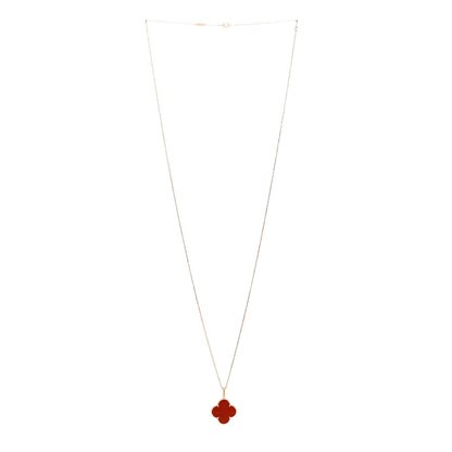 Van Cleef & Arpels 18K Yellow Gold Carnelian Magic Alhambra Long Necklace 3 of 7