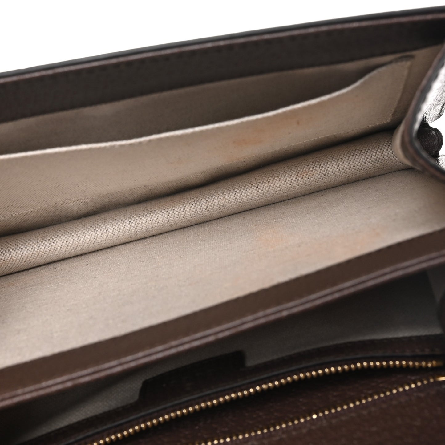 Monogram Jumbo GG Textured Dollar Calfskin Web Small Ophidia Padlock Top Handle Bag Camel Ebony New Acero