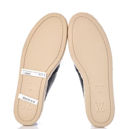 Louis Vuitton Calfskin Tropical Bloom Espadrille Flats 36 Black 5 of 9