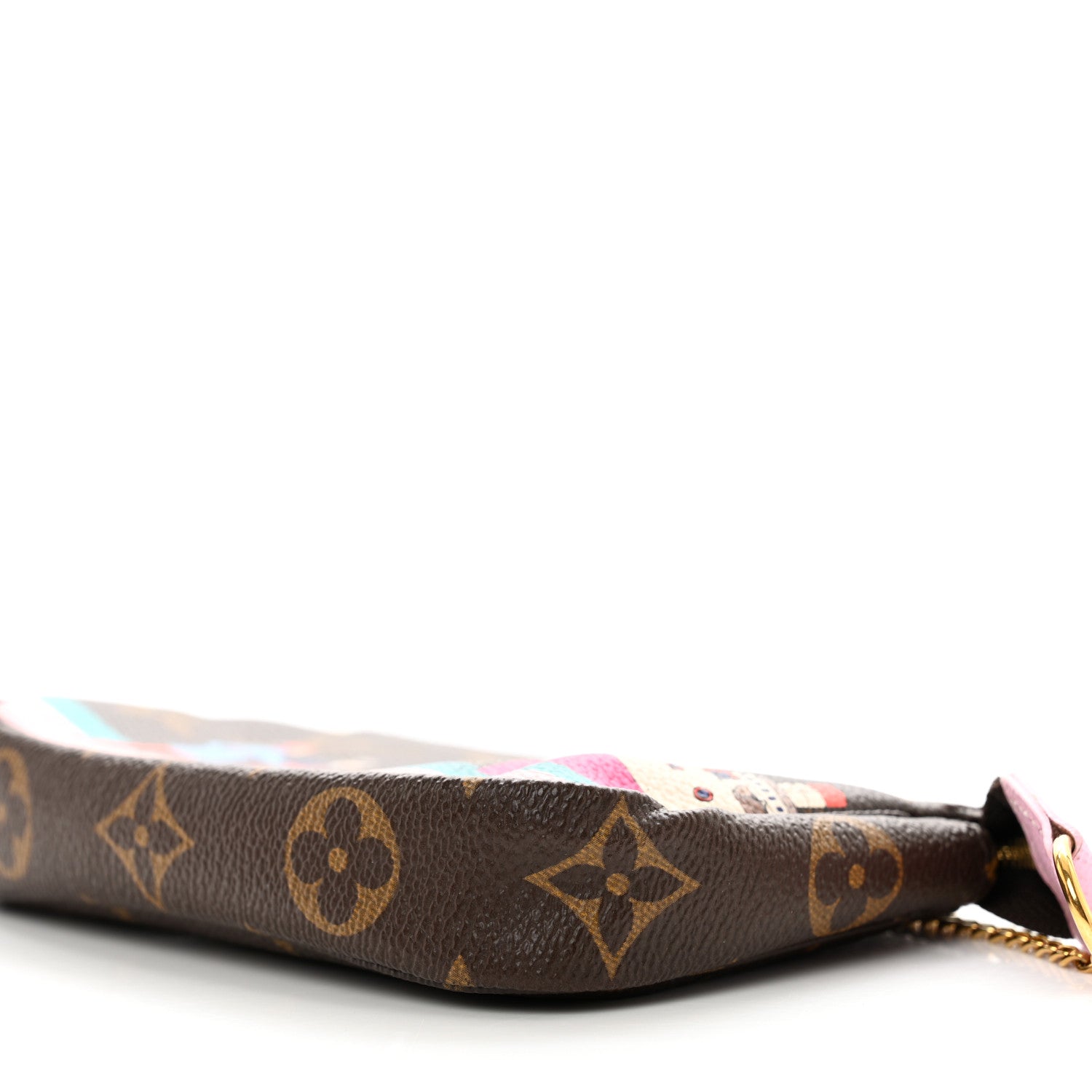 Louis Vuitton Monogram 2016 Christmas Animation Mini Pochette Accessories Rose Ballerine 9 of 9