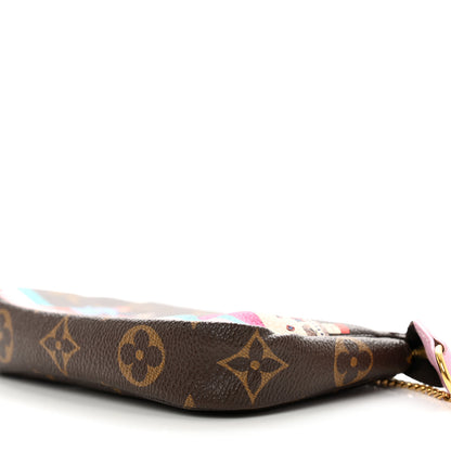 Louis Vuitton Monogram 2016 Christmas Animation Mini Pochette Accessories Rose Ballerine 9 of 9