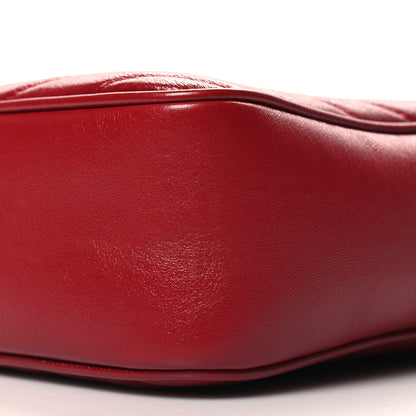 Gucci Azalea Calfskin Matelasse Diagonal Tall GG Marmont Crossbody Bag Romantic Cerise 11 of 12