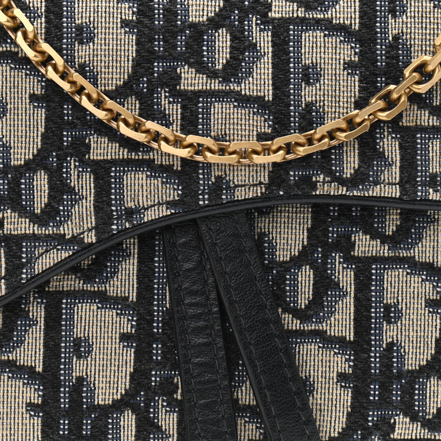 Christian Dior Oblique Saddle Chain Long Wallet Blue 9 of 11