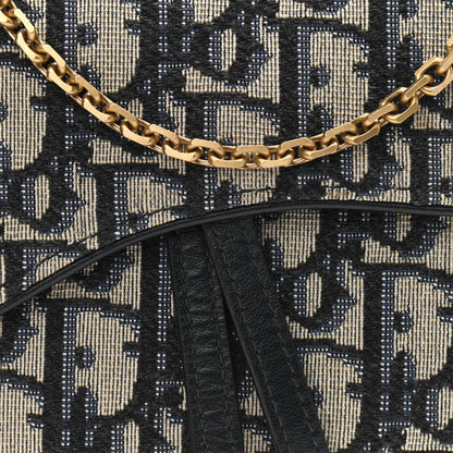 Christian Dior Oblique Saddle Chain Long Wallet Blue 9 of 11