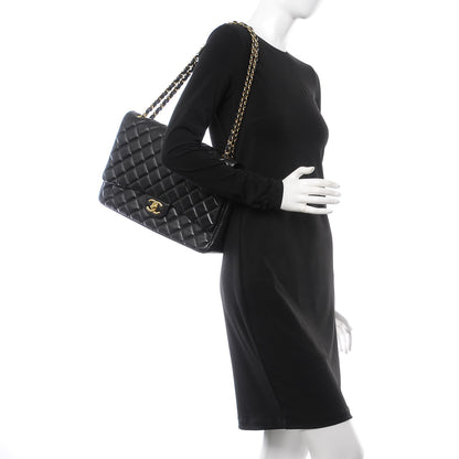 Chanel Lambskin Quilted Maxi Double Flap Black 3 of 8