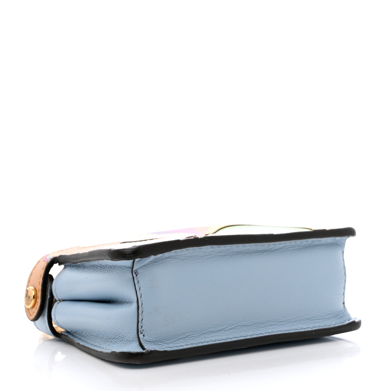 Fendi Nappa Rainbow Inlay Nano Peekaboo Maxi Handle Satchel Azzurro Baby Multicolor 4 of 9