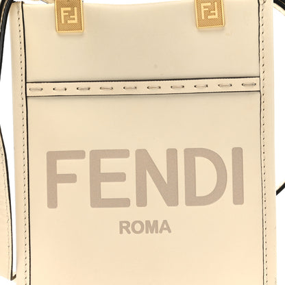 Fendi Vitello King Plexiglass Logo Embossed Mini Fendi Sunshine Shopper Tote White Ice 8 of 13