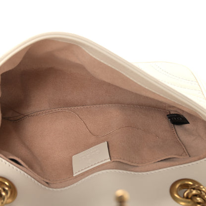 Gucci Calfskin Matelasse Mini GG Marmont Shoulder Bag White 5 of 10
