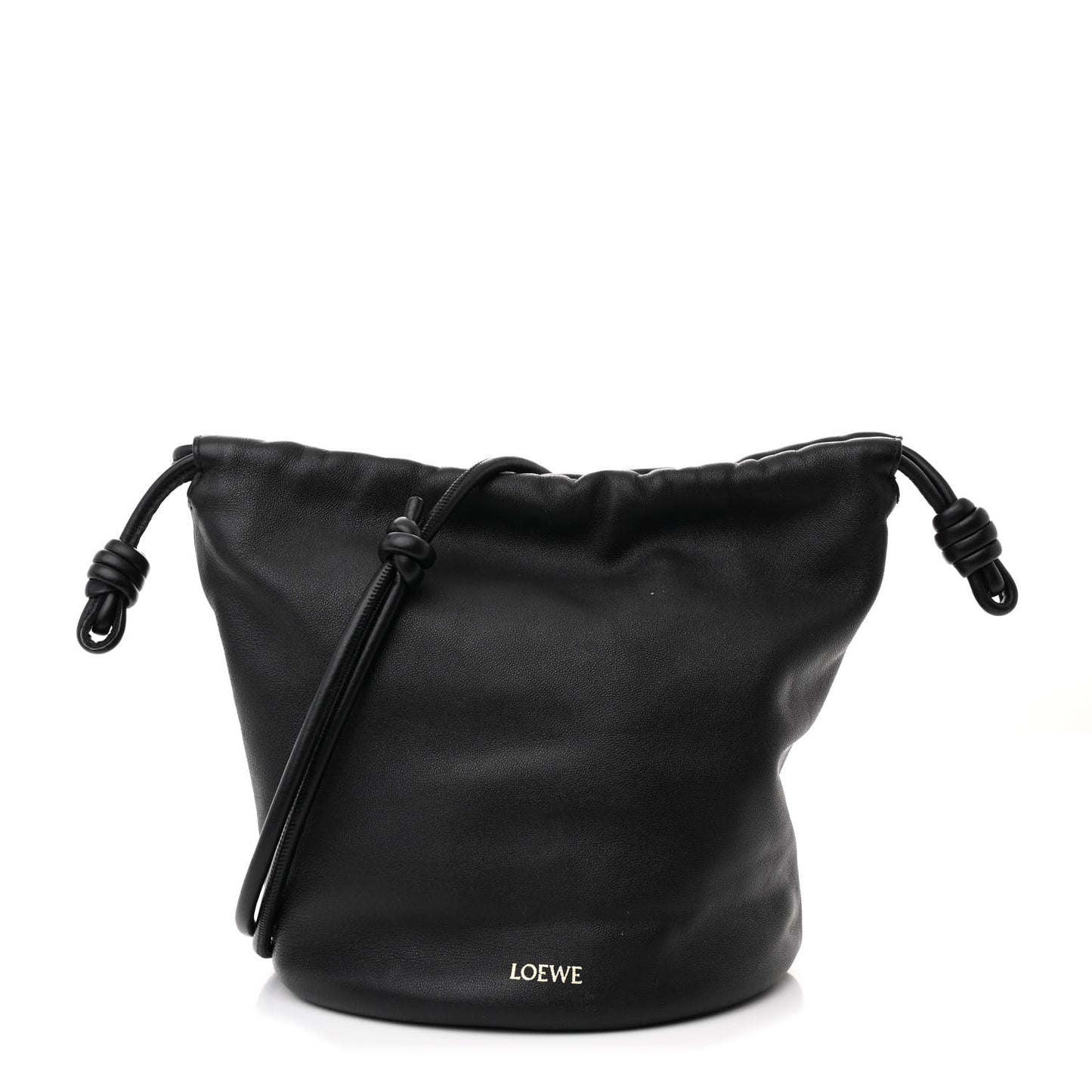 Mellow Nappa Lambskin Flamenco Bucket Bag Black