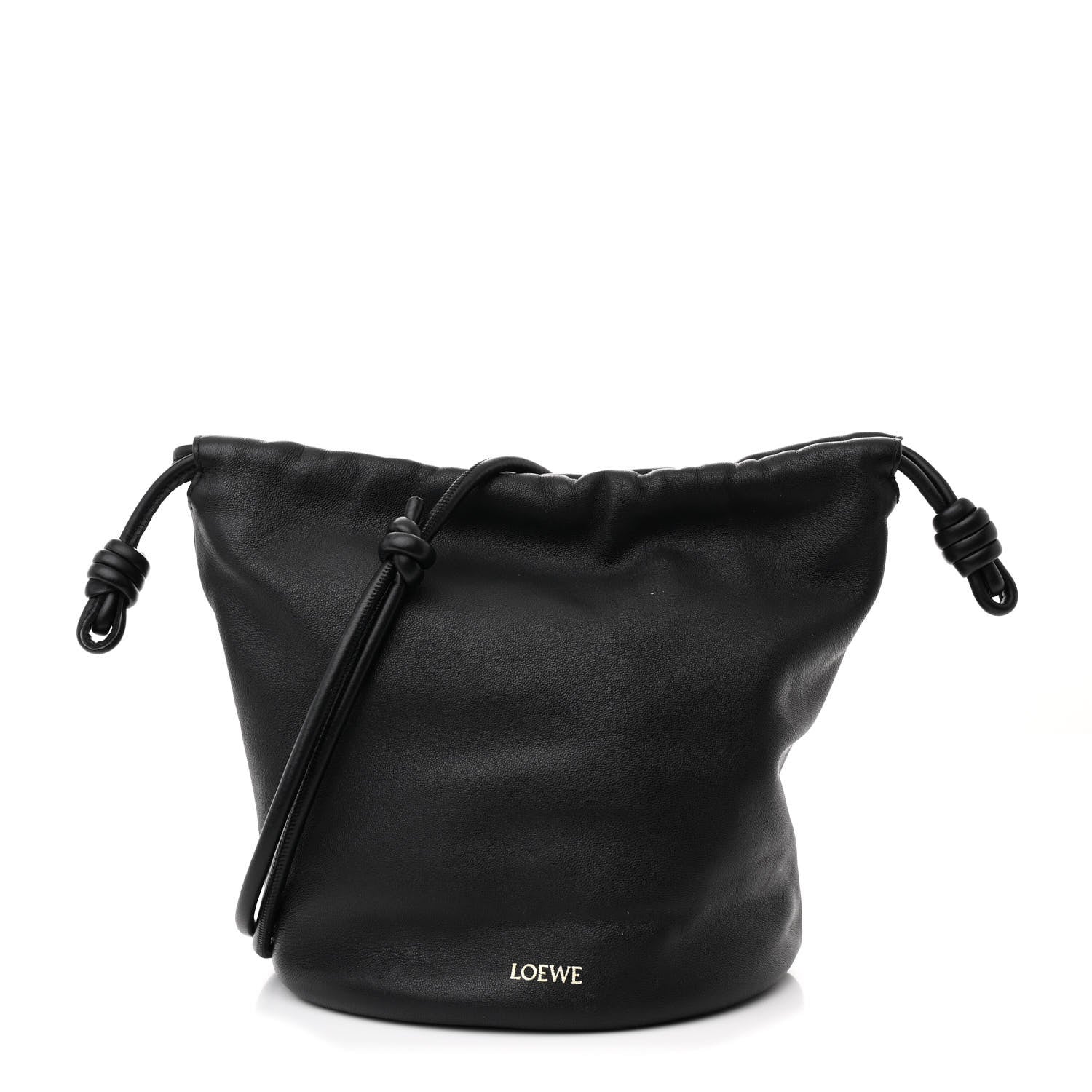 Loewe Mellow Nappa Lambskin Flamenco Bucket Bag Black 1 of 11