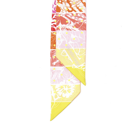 Hermes Silk Jungle Love Rainbow Twilly Vert Rose Jaune Fluo 2 of 4