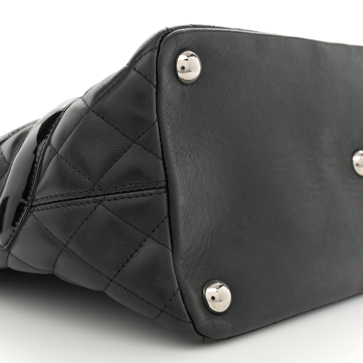 Calfskin Quilted Large Cambon Tote Black