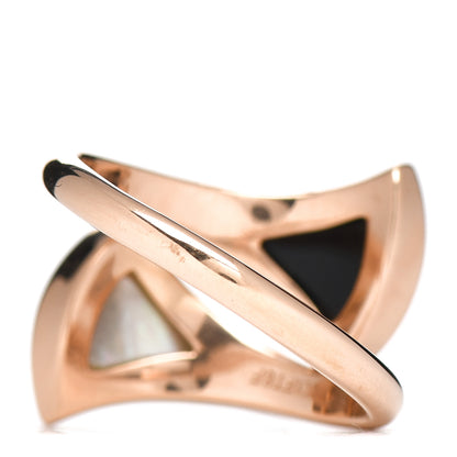 Bulgari 18K Rose Gold Black Onyx Mother of Pearl Divas' Dream Ring 57 8 3 of 5